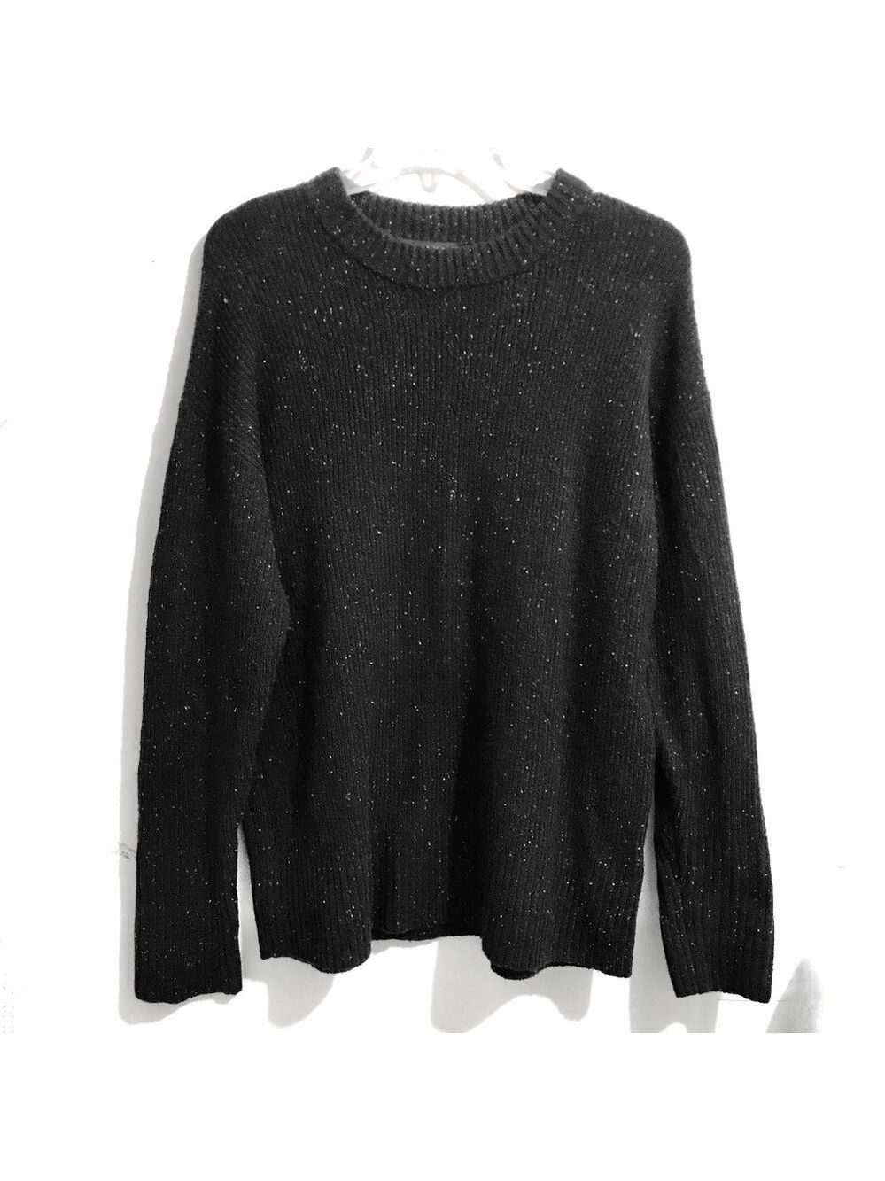 Something Navy Dark Brown Crew Neck Cotton, Poly, Wool Sweater XL